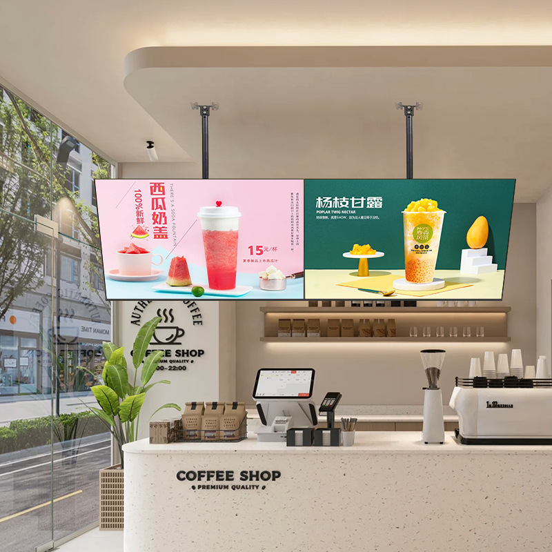 Hanging high brightness window display advertising machine